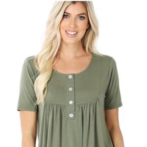 Light Olive Short Sleeve Top